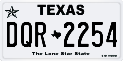 TX license plate DQR2254
