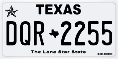 TX license plate DQR2255