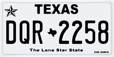 TX license plate DQR2258
