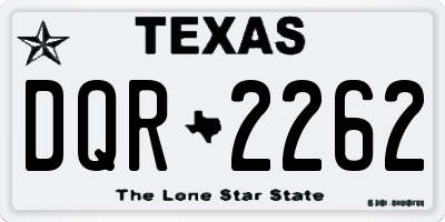 TX license plate DQR2262