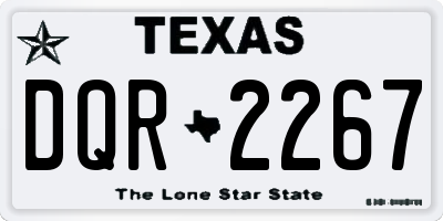 TX license plate DQR2267