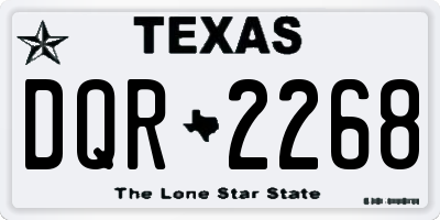 TX license plate DQR2268