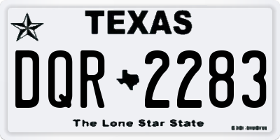 TX license plate DQR2283