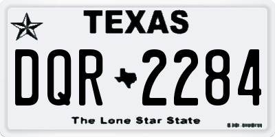 TX license plate DQR2284