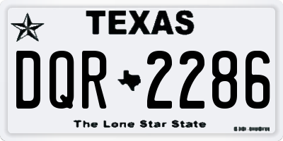 TX license plate DQR2286
