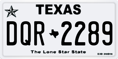 TX license plate DQR2289