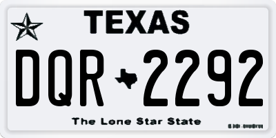 TX license plate DQR2292