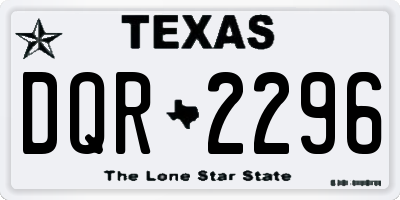 TX license plate DQR2296