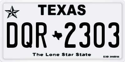 TX license plate DQR2303