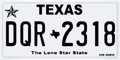 TX license plate DQR2318