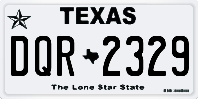 TX license plate DQR2329