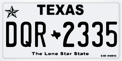 TX license plate DQR2335
