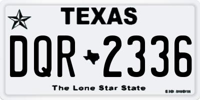 TX license plate DQR2336