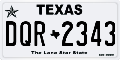 TX license plate DQR2343
