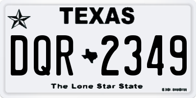 TX license plate DQR2349