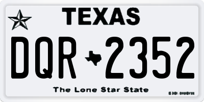 TX license plate DQR2352