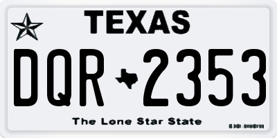 TX license plate DQR2353