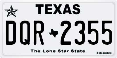 TX license plate DQR2355