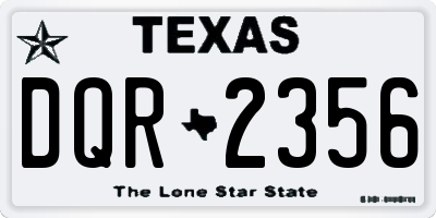 TX license plate DQR2356