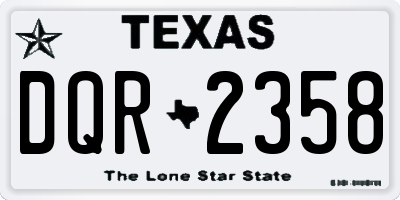 TX license plate DQR2358