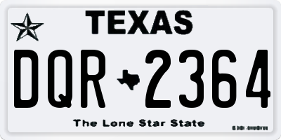 TX license plate DQR2364
