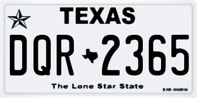 TX license plate DQR2365