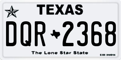 TX license plate DQR2368