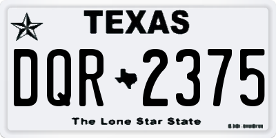 TX license plate DQR2375