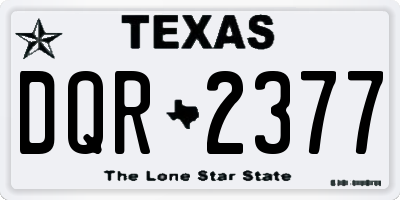 TX license plate DQR2377