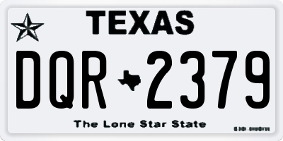 TX license plate DQR2379