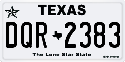 TX license plate DQR2383
