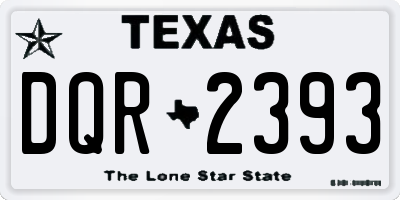 TX license plate DQR2393