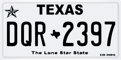 TX license plate DQR2397
