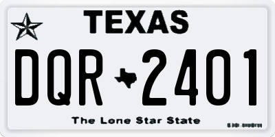 TX license plate DQR2401