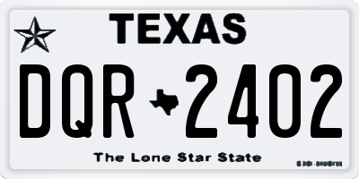 TX license plate DQR2402