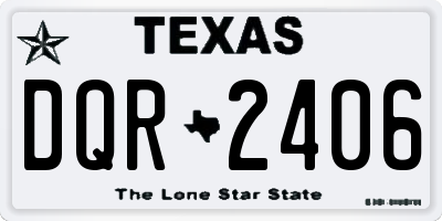 TX license plate DQR2406