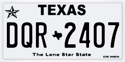 TX license plate DQR2407