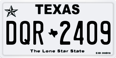 TX license plate DQR2409