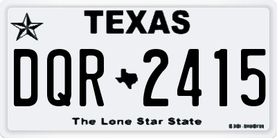 TX license plate DQR2415