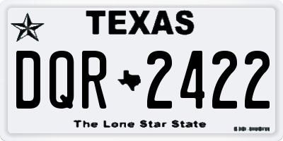 TX license plate DQR2422
