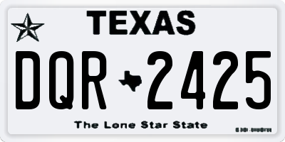 TX license plate DQR2425
