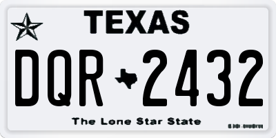 TX license plate DQR2432