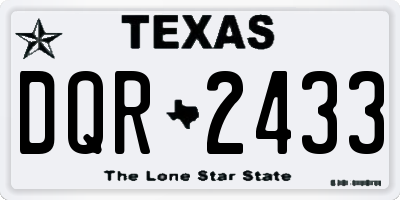 TX license plate DQR2433