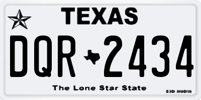 TX license plate DQR2434