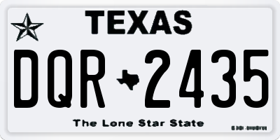 TX license plate DQR2435