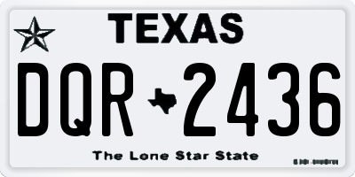 TX license plate DQR2436