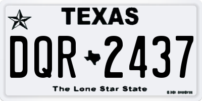 TX license plate DQR2437