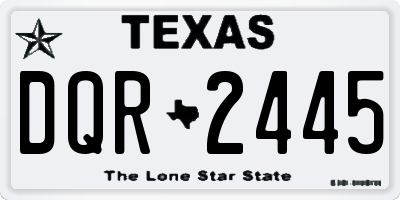 TX license plate DQR2445