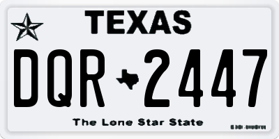 TX license plate DQR2447