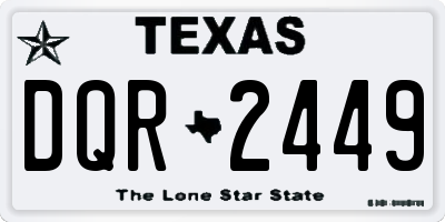 TX license plate DQR2449
